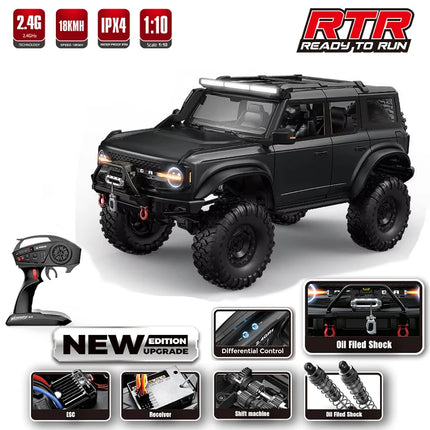 Huangbo R1001 1/10 Rc Car 2.4g Full Scale Simulation Climbing Off-Road Vehicle Model Adult Boys Remote Control Toys Xmas Gift