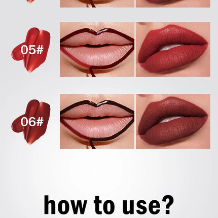O'CHEAL Peel Off Lip Lip Liner Long-Lasting Lip Gloss High Color Rendering Tear-off 6 Color Waterproof  Matte Lip liner Makeup