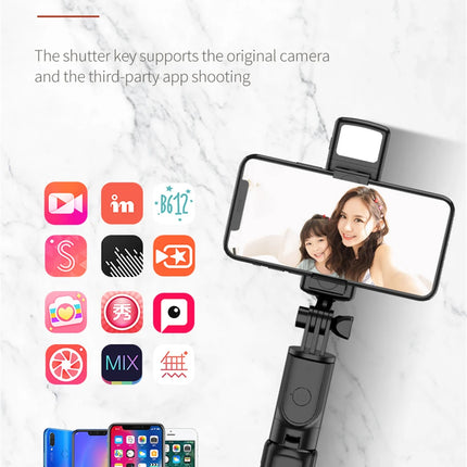 FGCLSY Bluetooth Wireless Selfie Tripod with Fill Light 360 Degree Rotation Remote Shutter is Suitable for Travel Shooting