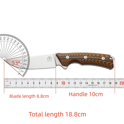 High-quality steel fixed blade, outdoor knife, camping knife with high-hardness stainless steel integrated skeleton and sheath,