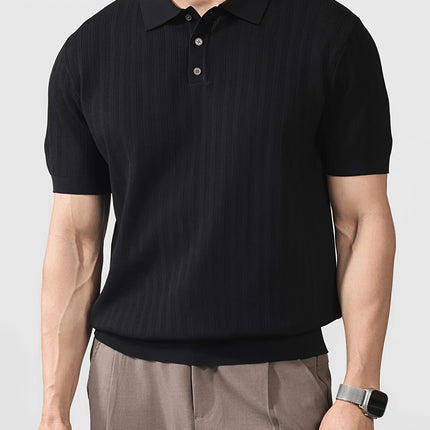 Cool and Stylish Men's Ice-Cold Silk Knitted Polo Shirt for Summer, Trendy Brand Polo Shirt with a Collared Design, Perfect for