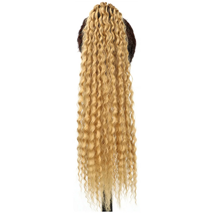 Brazilian Curls Synthetic Crochet Braiding Hair Curly Ponytail with Hair Tie 20 Inch Ombre Synthetic Crochet Braiding Fiber Hair