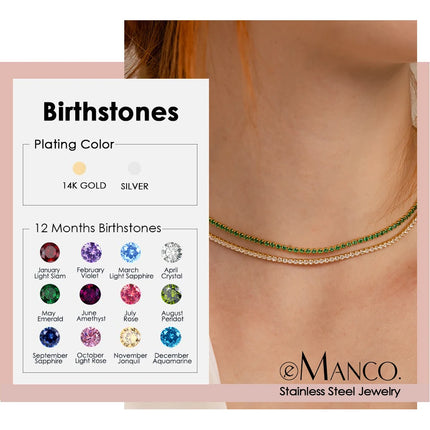 EManco Fashion Crystal High Quality Stainless Steel Gold Plated Necklace Ladies Charming Accessories Gifts Wholesale