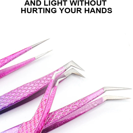 Tweezers Eyelash Extensions Clip Eyebrow Lash Extension Tweezers  Cosmetic Makeup Tools Professional Precision Eyelash Tweezers