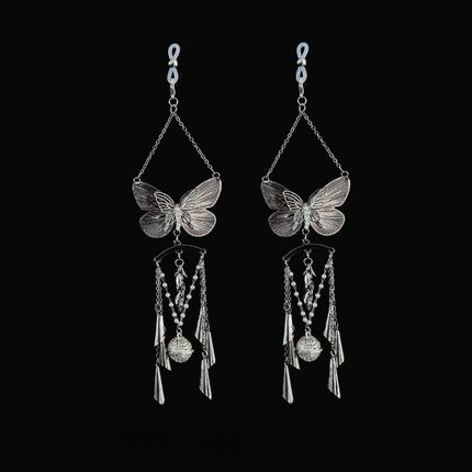 Luxury Butterfly Nipple Clips Seductive Rhinestone Body Chain Premium Collar Anal Plug Vaginal Clamp Erotic Accessories Sex Toys