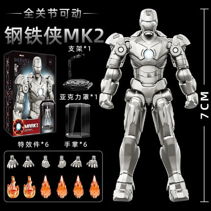 10-12CM Marvel Anime Figure Spiderman Hulk Iron Man Venom  Captain America Thanos Movable Joints PVC Dolls Toy Gift For Children