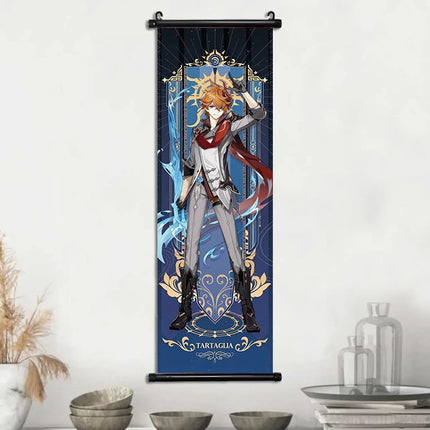 Genshin Impact Poster Anime Hot Games Wall Artwork Hutao Klee Vendi Canvas Painting Print Hanging Scroll Home Decoration Gift