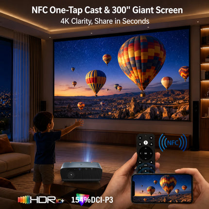 Ultra HD Projector 4K Video Movies Beamer 4000 ANSI Smart Google TV Home Theater Android 14 Auto Focus Daytime Cinema Projector