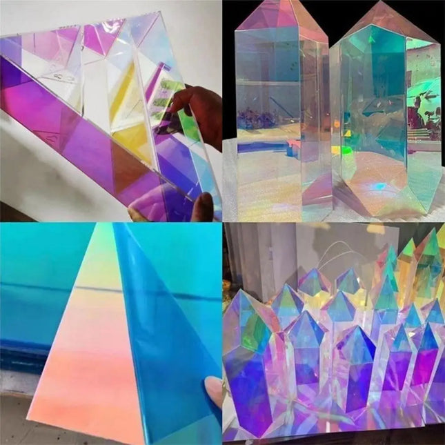 Colorful Dichroic Acrylic Squares, DIY Craft Materials for Light Art & Decorative Mosaics
