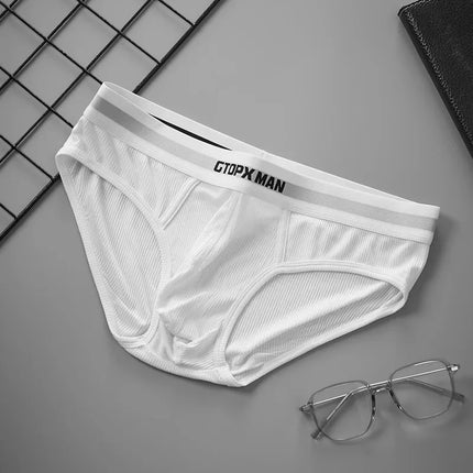 3Pack Summer Single Layer Mens Underwear Low Rise Briefs for Men Elastic Comfort Fit Underpanties Ropa Interior Hombre