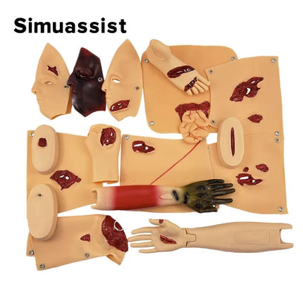 16 Pcs Trauma Evaluation Module Wearable Trauma Care Model Burn Model