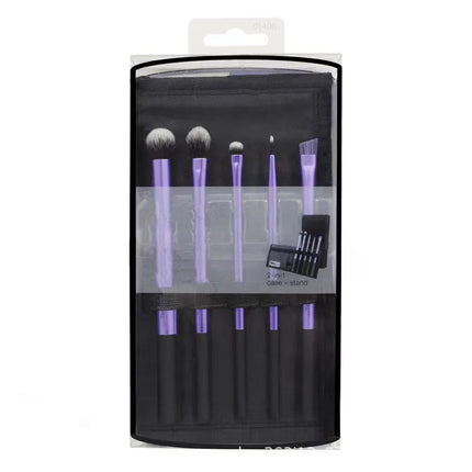 Portable Makeup Brush Set Foundation Blush Highlighter Brush Long Handle Artificial Fiber Brushes Box Packaged for General Use
