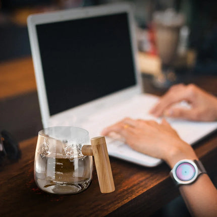 400ml Electric Self Stirring Coffee Cup Waterproof Glass Mug with Automatic Protein Powder Mixing Function