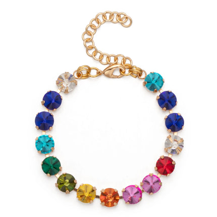 New Design Hot Deal Crystal Charms Bracelets For Women Claw Drill Set Colorful Crystal Bracelets Lobster Clasp  Link Chain