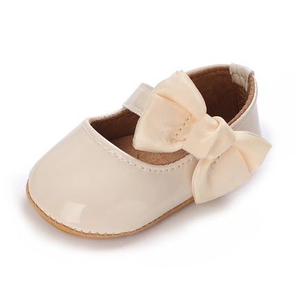 Spring and Autumn Red Comfortable Bow Detail Women's Baby Shoes for Newborns and Girls