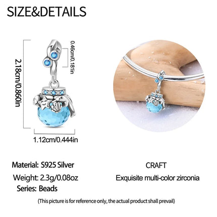 Original 925 Sterling Silver Charms Beads Cute Mushroom Unicorn Love Wings Pearl Charm for Bracelet Pendant Woman Girl Jewelry