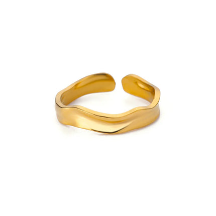 Stainless Steel Zircon Geometric Rings For Women Luxury Evil Eye Gold Color Adjustable Trendy Wedding Aesthetic Jewerly Gift