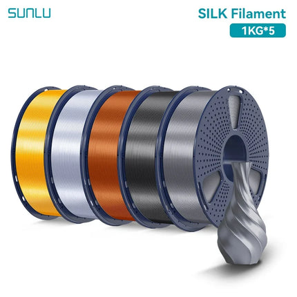 SUNLU 5KG 3D Printer Shiny Silk PLA Filament 1.75mm 1000g 3D Printer Neatly Wound 3D Filament for 3D Printer& 3D Pen