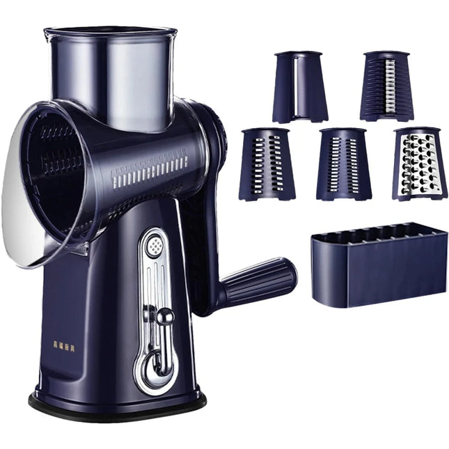 Hand Crank Rotary Vegetable Cutter Multifunctional Drum Slicer Shredder Manual Potato Slicing Dicing Rotary Mandoline Slicer