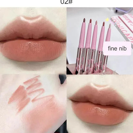 Nude Lip Liner with Lip Brush Cappuvini Korean Style Lip Makeup Long Last Velvet Matte Lipstick