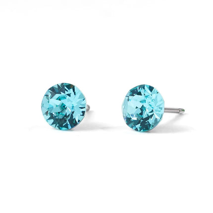 (Wholesale) Stainless Steel Stud Earrings Genuine Crystals from Austria for Women Girls Wedding Party Jewelry 4/6/8mm
