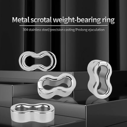 FRRK Weight Scrotal Ring Stainless Steel Ball Stretcher Metal Lock Ring Male Bondage Adult Intimate Personal Restraint Wear Toy