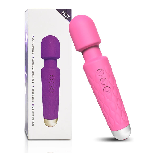 Powerful Vibrator for Women, Magic Wand, USB Rechargeable, Waterproof Massager, Clitoral G-Spot Vibrator, Sex Toy Suitable for Adults