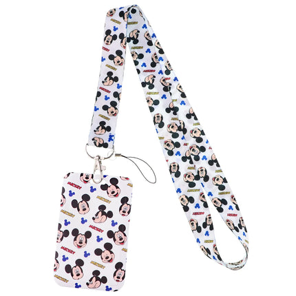 Mickey mouse Neck Keychain Necklace Webbings Ribbons Anime Cartoon Neck Strap Lanyard ID badge Holder Keychain Lanyards kids