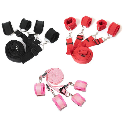 1Pc Bed Restraints Kit Restraint Fetish Bed Bondage Handcuffs Ankle Cuffs Adult Games Set Sex Toys For Women Men Couples