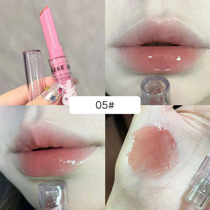 Gege Bear Garden Pink Rabbit Solid Lip Gloss Moisturizing Watery Colored Lip Balm Long-lasting and Tender Lip Balm