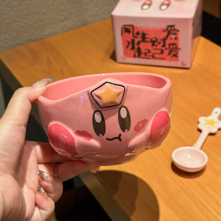 Cute Star Kirby Cartoon Peripheral Ceramic Rice Bowl Personal Dining Bowl Special Beautiful Bowl Children'S High End Home Furnis