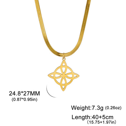 Lucktune Witch Knot Pendant Necklace Stainless Steel Snake Chain Necklace For Women Vintage Lucky Wicca Jewelry Party Gifts Sale