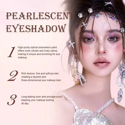 4Colors Galaxy Chameleon Monochrome Eye Shadow Flash Long-Lasting Spotflash Highlight Eyeshadow Pearlescent Silky