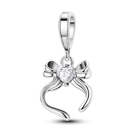 925 Silver Color Star Moon Heart Safety Chain CZ Beads Angle Wing Pendant Fit Bangle Charms Bracelet DIY Women Original Jewelry