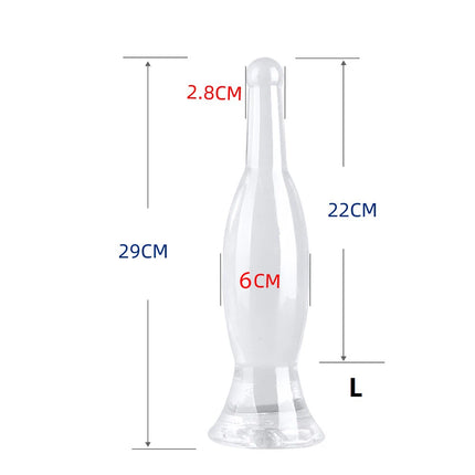 Novel Transparent Adult Beer Bottle Shape Anal Plug Sex Toys Soft Crystal Vase Dilation Anus Butt Plug Dildo Female Masturbator