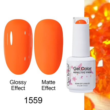 Clou Beaute 15ml HEMA TPO FREE Color Gel Nail Polish Nude Pink Red Green Collection Nail Gel Polish Glitter Soak Off UV LED Gel
