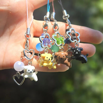 Handmade Y2K jewelry Cute Puppy Dog Phone Charm