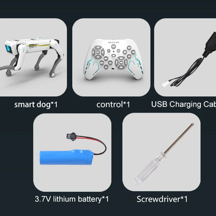 Teeggi Electric RC Intelligent Robot Dog Multifunction RC Mechanical Dog with turret Educational Toy Bionic Smart Robot Toy Gift