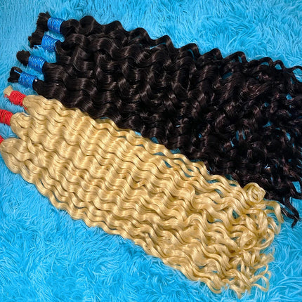 Deep Wave Hair Bulk For Boho Braids 100% Human Hair Extensions No Weft Pure Color Curly 12A Vietnamese Hair 30 inch Bundle