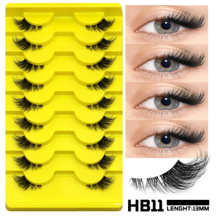 Veltrinay Half Lashes Natural Fake Lashes Wispy Cat Eye Lashes Clear Band Accent Short False Eyelashes Makeup
