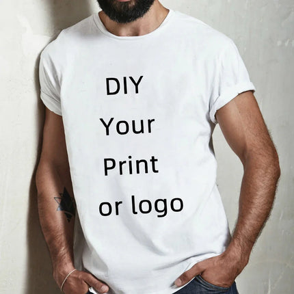 Summer DIY Your Print or Logo Men's T-Shirt Harajuku Casual Customization T-shirt Women's Tops Clothes Short Sleeve Tee Female