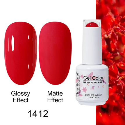 Clou Beaute 15ml HEMA TPO FREE Color Gel Nail Polish Nude Pink Red Green Collection Nail Gel Polish Glitter Soak Off UV LED Gel