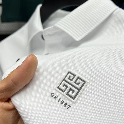 100% Cotton Breathable Polo Shirt, Short Sleeve Men's Branded T-shirt 2023, Summer High-End Embroidered Casual Loose Polo Shirt for Men