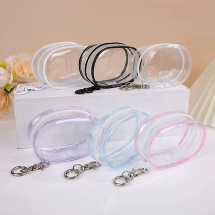 1pc Colorful Thicken Transparent PVC Mystery Box Keychain Jewelry Organizer Storage Cute Doll Bag Organization Dustproof Case