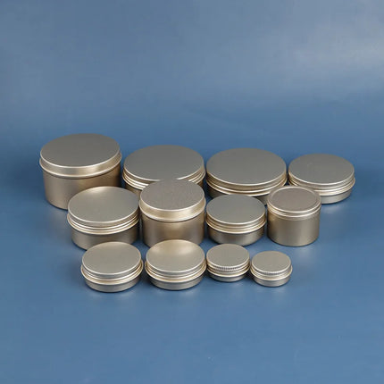 10/20/50/100pcs 10g 15g Aluminum Jar 30g 50g Matte Golden Aluminum Cans Cream Lip Blam Case Storage Pot Cosmetic 150g MC2312081