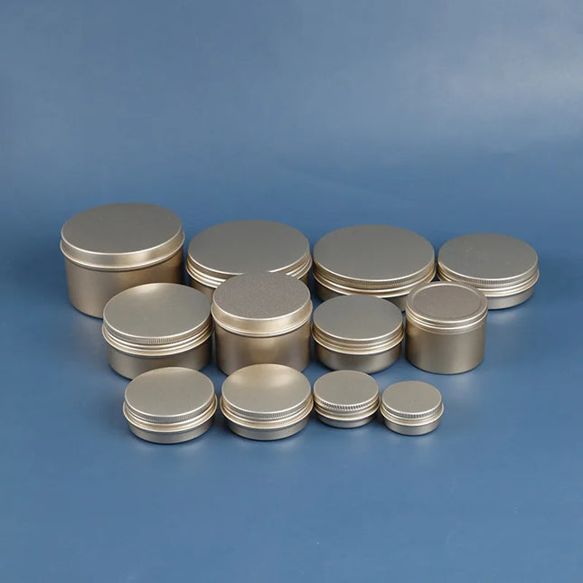10/20/50/100pcs 10g 15g Aluminum Jar 30g 50g Matte Golden Aluminum Cans Cream Lip Blam Case Storage Pot Cosmetic 150g MC2312081