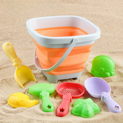 Children's Sand Digging Toy Set Beach Play Water And Sand Folding Bucket Shovel Mold Summer Gift Random Colors Styles