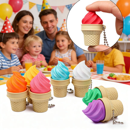 Ice Cream Clicker Fidget Toy Keychain – Satisfying Mechanical Switch Sensory Toy Backpack Charm & Stress Relief Gift
