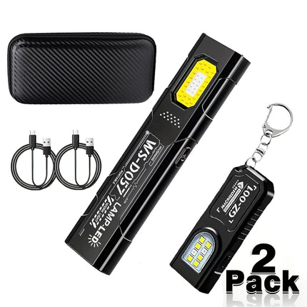 Powerful Mini COB LED Keychain Flashlight USB Rechargeable Hanging Work Light Waterproof Keyring Camping Walking Pocket Lamp