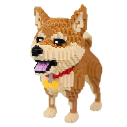 KNEW BUILT Dog Model Mini Building Block Toys Set for Kid Boy Girls Adult Beginner Teddy Hughes Corgi Collie Pet Style Bricks